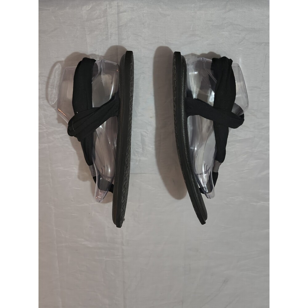 WOMEN'S SANUK BLACK YOGA SLING BURST FLIP FLOP BEACH/POOL SANDALS SIZE 9 - Picture 3 of 8